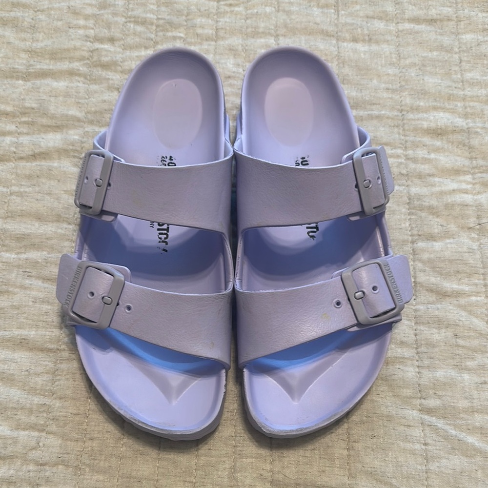 Birkenstock Purple Sandals Two-Strap Design Waterproof